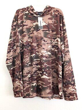 WISIGO Pullover Men's 3XL Camo Hooded Long Sleeve Hunting Casual Pullover